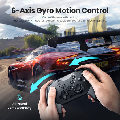 VOYEE Pro Switch Controller - Wireless, Turbo, Gyro Motion, Vibration, Gray, Model S03, Compatible with Nintendo Switch/Lite/OLED