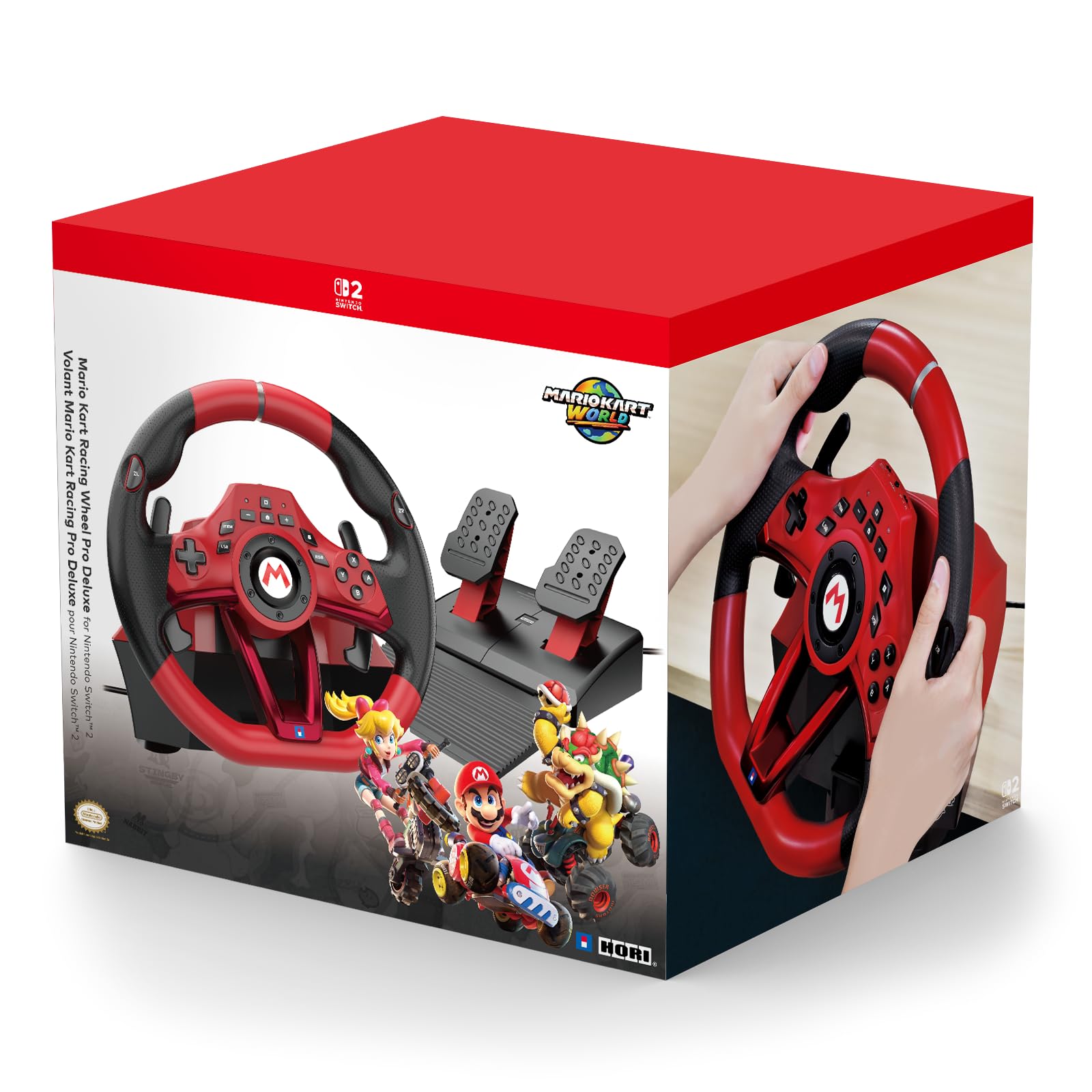 HORI Mario Kart Racing Wheel Pro Deluxe for Nintendo Switch 2 - Officially Licensed By Nintendo