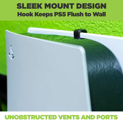 HIDEit Mounts PS5 Wall Mount & Controller Bundle - Steel Wall Mount & Rubber Dipped Holder - Not PS5 Slim Compatible