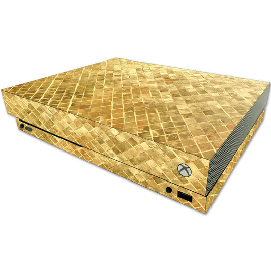 MIGHTY SKINS MightySkins Skin for Microsoft One X Console - Gold Tiles, Durable Vinyl Decal Wrap, Easy to Apply & Remove