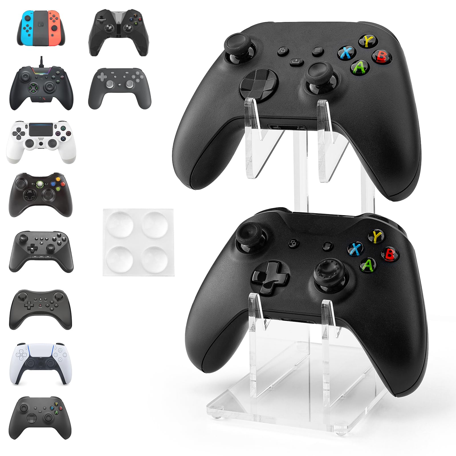 YIBEICO 2-Tier Universal Controller Holder for Xbox Series X  Xbox  360  Ps5  Ps4  Switch Nintendo Steam Controller  Desktop Computer Game Controller Transparent Controller Display Stand