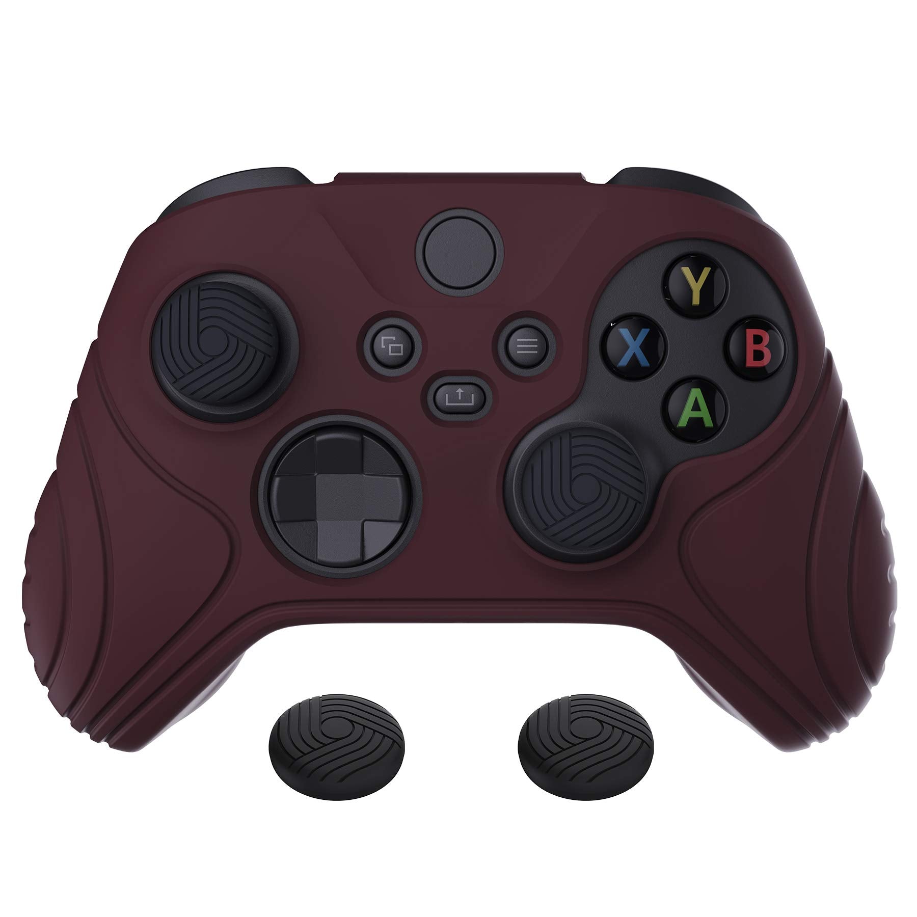 eXtremeRate PlayVital Samurai Edition Anti-Slip Controller Grip Silicone Skin for Xbox Core Controller  Ergonomic Protective Case Cover for Xbox Series S/X w/Thumb Grips - Wine Red