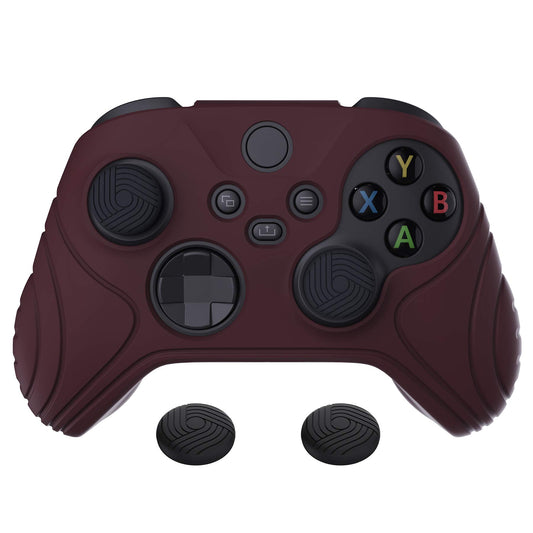 eXtremeRate PlayVital Samurai Edition Anti-Slip Controller Grip Silicone Skin for Xbox Core Controller  Ergonomic Protective Case Cover for Xbox Series S/X w/Thumb Grips - Wine Red