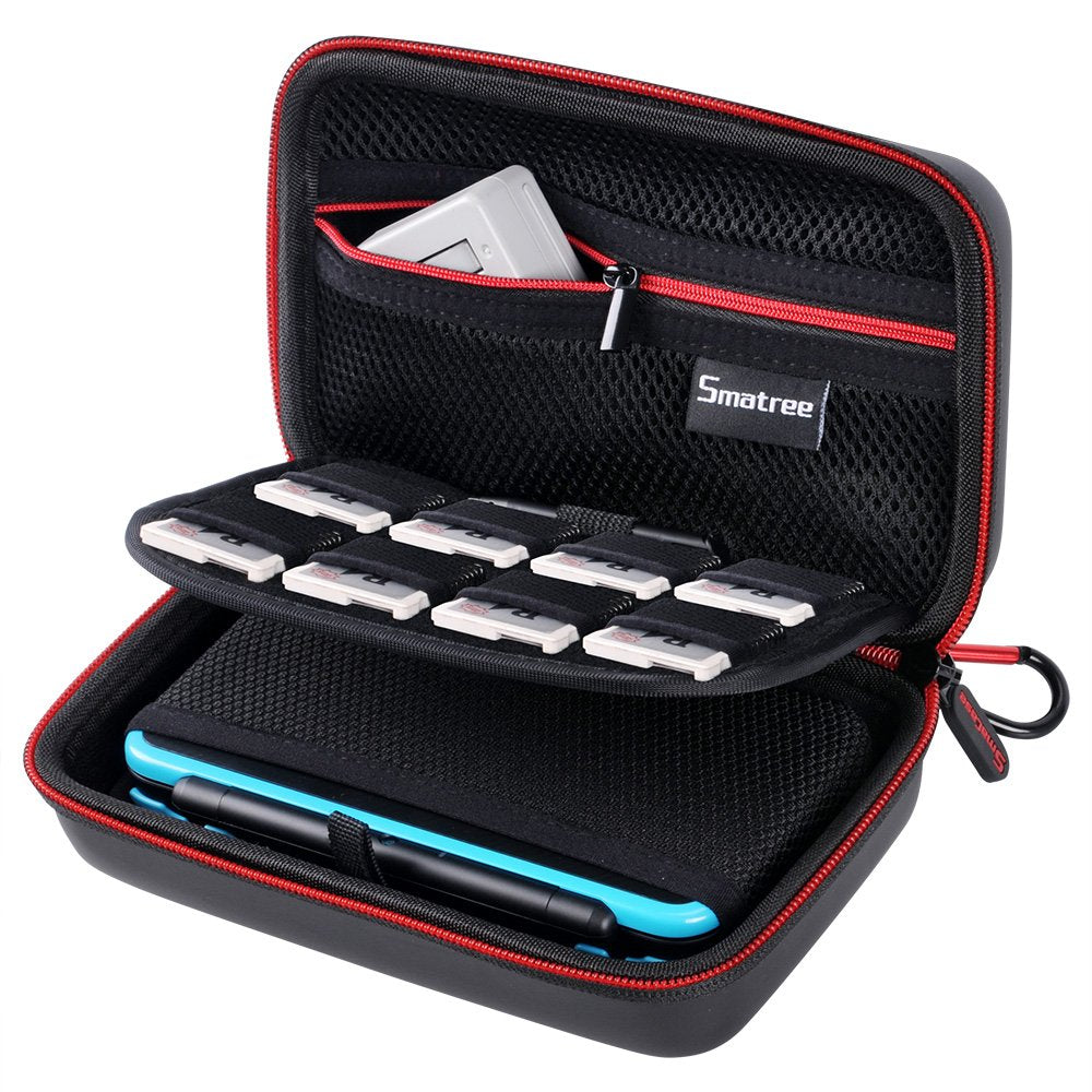 Smatree Carrying Case for New Nintendo 3DS XL/New 2DS XL  Hard Protective Shell Tpartyl Case for Nintendo New 3DS/Nintendo New 3DS XL-Super NES Edition- Black/Red