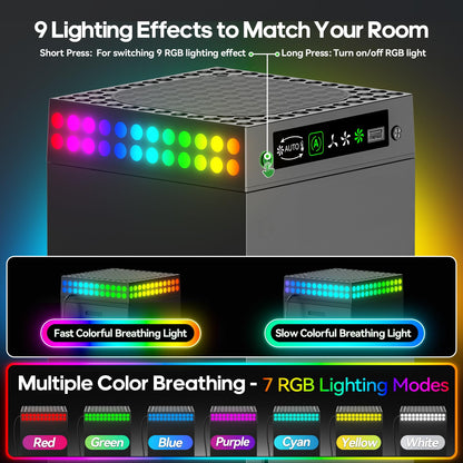 OIVO Xbox Series X Cooling Fan with Auto Mode, Dust Proof, LED, Adjustable, Black