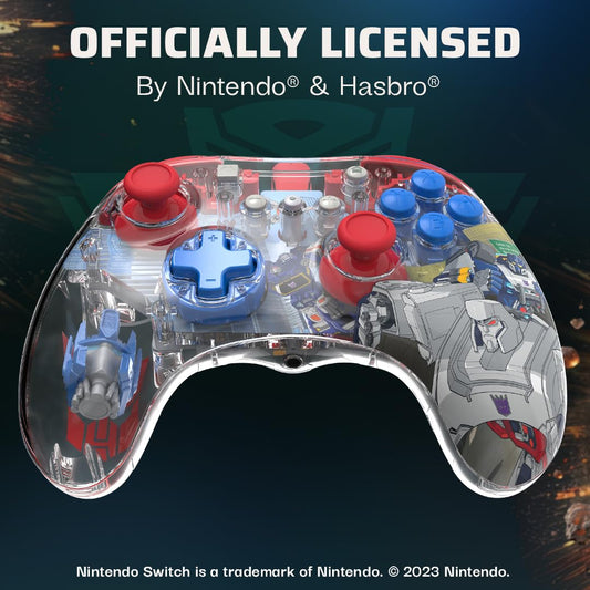 PDP Nintendo Switch Pro Controller - Customizable LED, 3.5mm Jack, Optimus Prime Design, Model 500-221-TOP