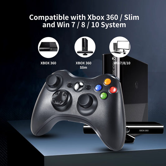 Crifeir Wireless Gamepad Controller for Xbox 360 & 360 Slim - Black