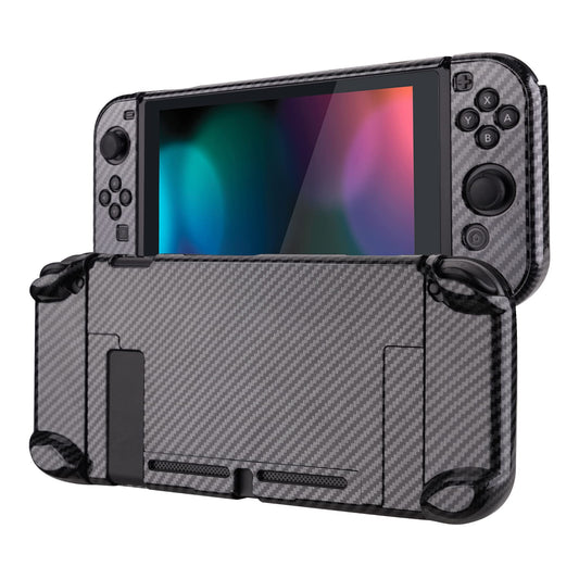 eXtremeRate PlayVital Glossy Back Cover for Nintendo Switch Console, Handheld Separable Protector Hard Shell for Joycon, Dockabl