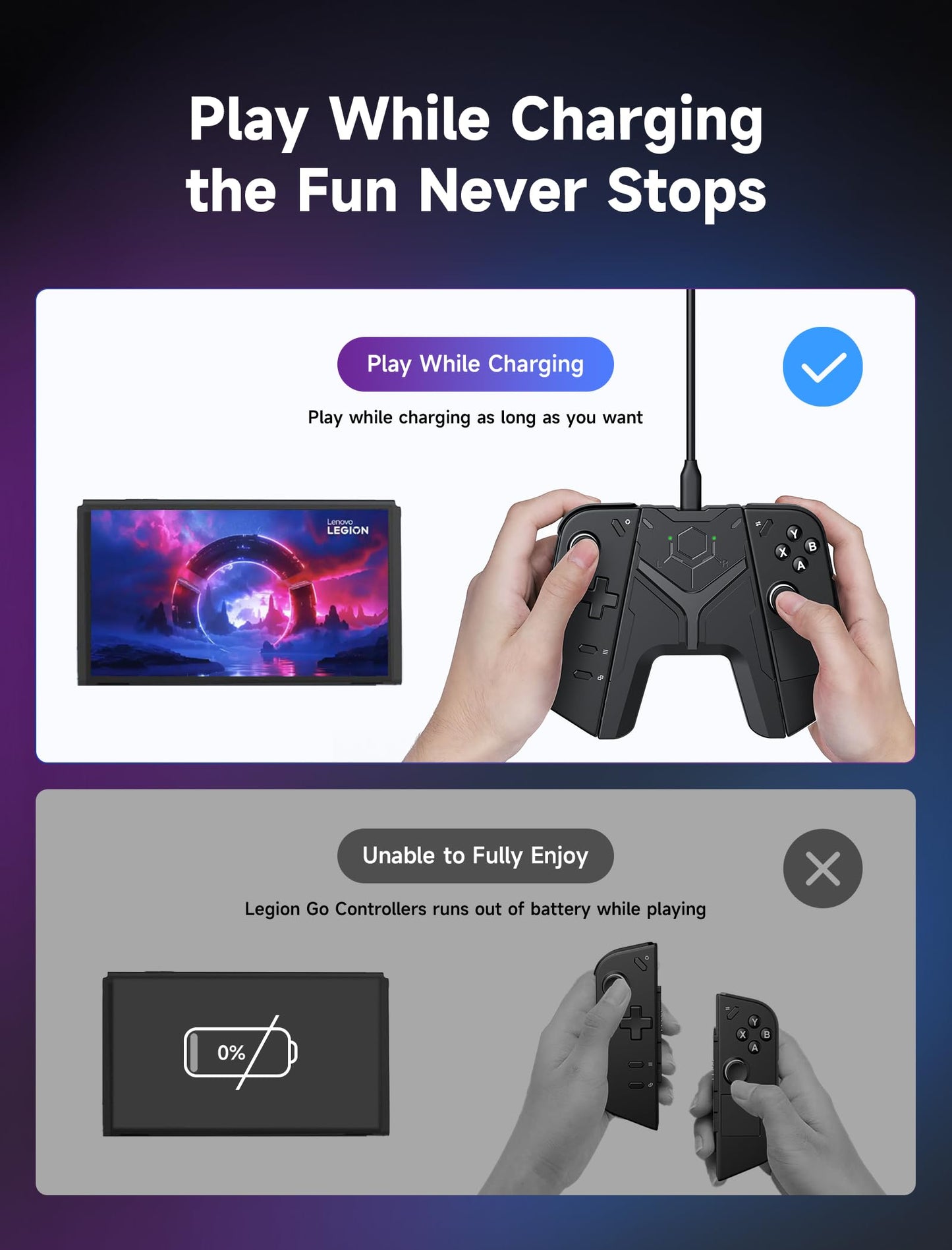 JSAUX Grip Connector for Legion Go Controller - GP0503, Durable Design, Enhanced Performance