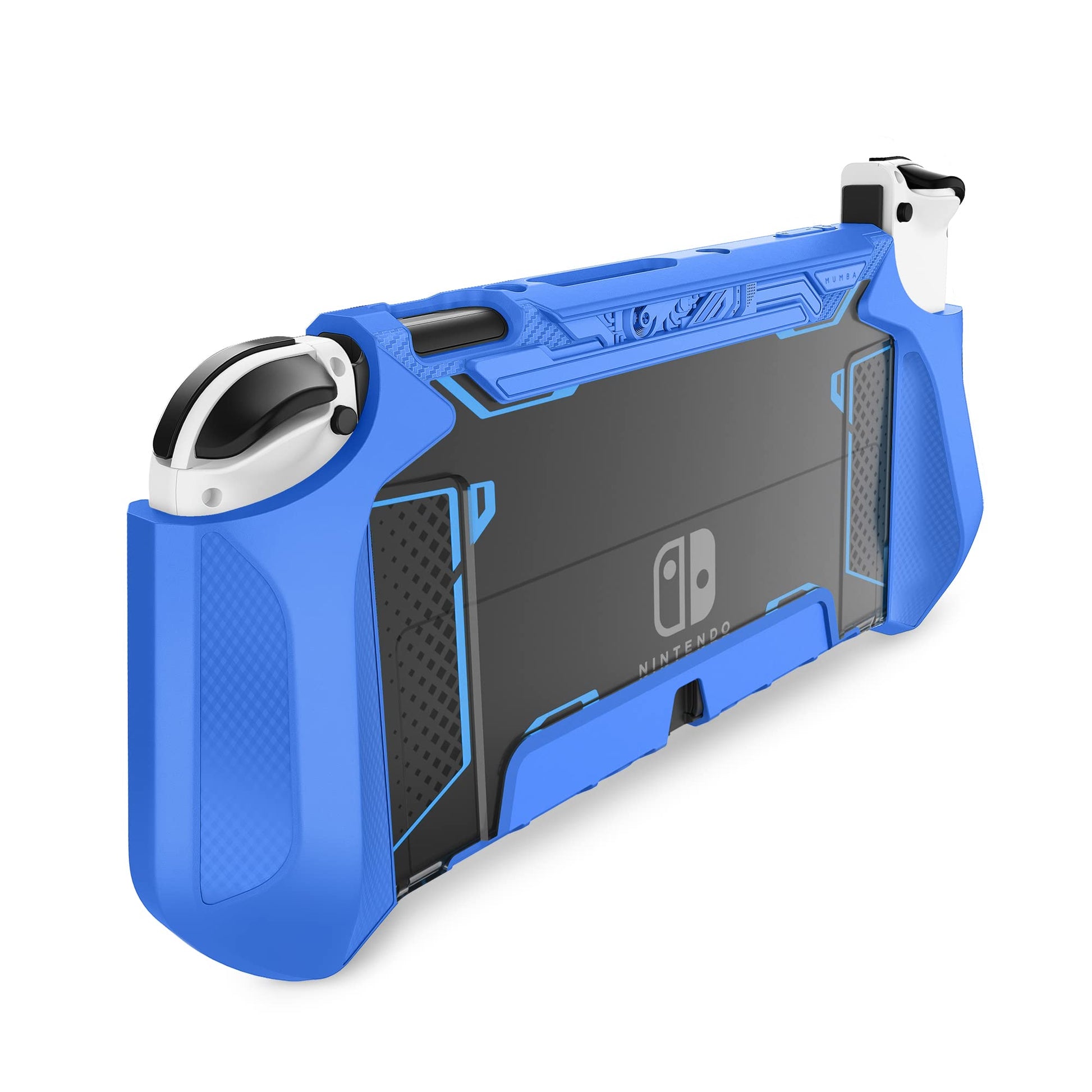 Mumba Dockable Case for Nintendo Switch OLED 2021  [cutting tool Series] TPU Grip Protective Cover Accessories Compatible with Nintendo Switch OLED 7 Inch and Joy-Con Controller (Navy)