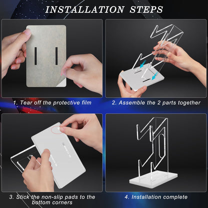 FYY Game Controller Holder - 2-Tier Acrylic Stand with Headphone Holder, Universal for Nintendo Switch, Xbox, PS5/PS4, White, Model 1897