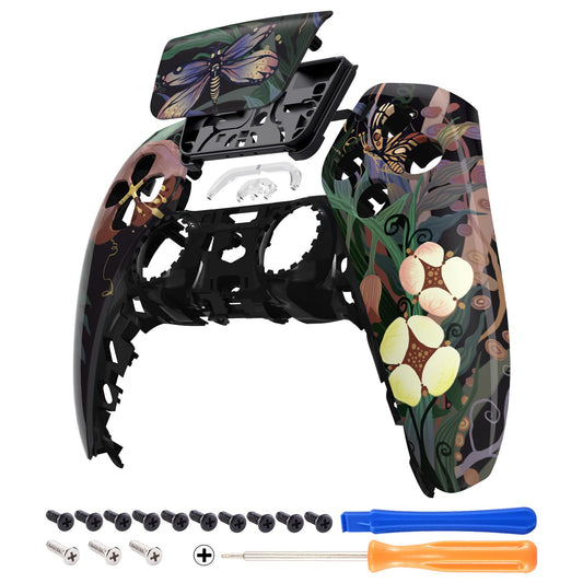 eXtremeRate Mysterious Garden Touchpad Front Top Shell Compatible with ps5 Controller BDM-010 020 030 040 050  DIY Replacement Shell Custom Touch Pad Cover Compatible with ps5 Controller