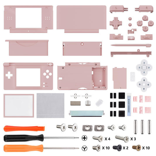 eXtremeRate Nintendo DS Lite Replacement Full Housing Shell Case - Cherry Blossoms Pink, Model DSLP3006-1, Includes Buttons & Screen Lens