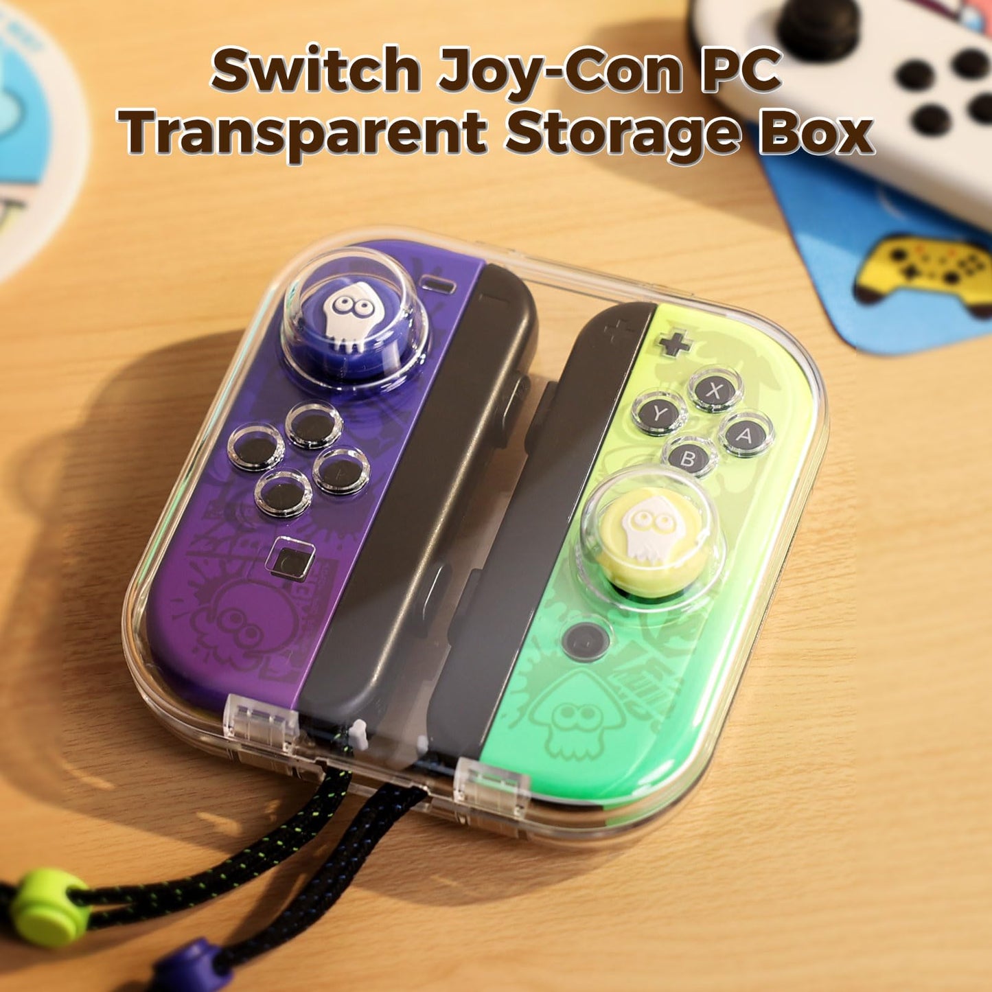 IINE Mini Storage Case for Joy-Con, Portable Dust-Proof Box, Transparent, Model L875, Compatible with Nintendo Switch/OLED