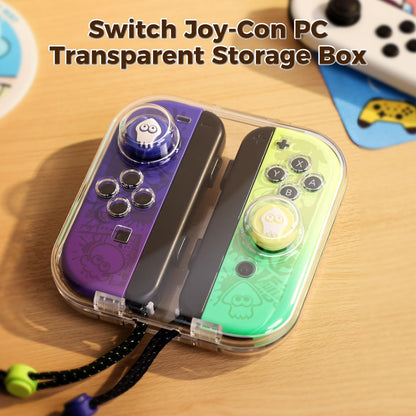 IINE Mini Storage Case for Joy-Con, Portable Dust-Proof Box, Transparent, Model L875, Compatible with Nintendo Switch/OLED