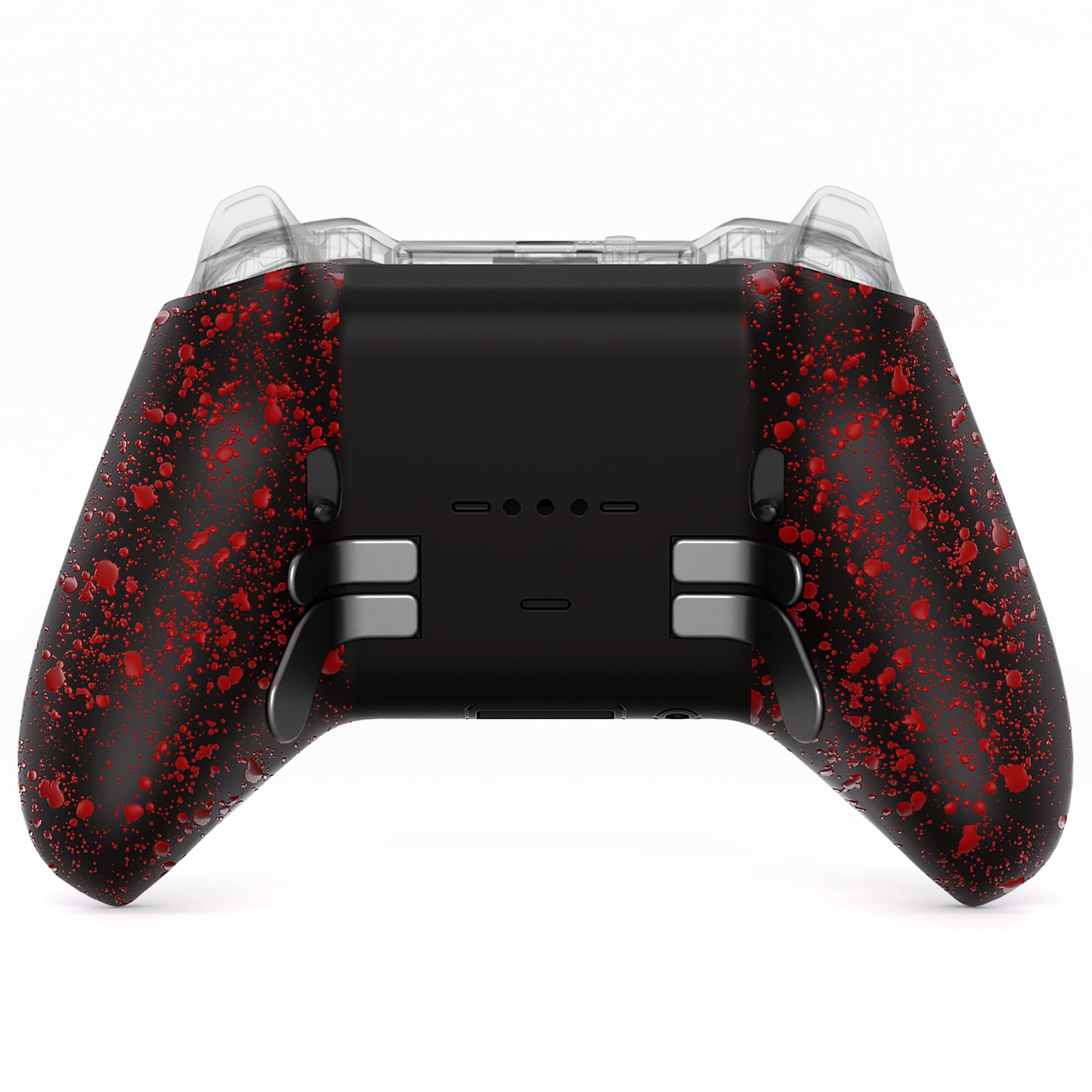 eXtremeRate Replacement Bottom Shell Case for Xbox Elite Series 2 Controller  Textured Red Non-Slip Back Housing Shell  3D Splashing Cover for Xbox Elite Series 2 Core Wireless Controller Model 1797