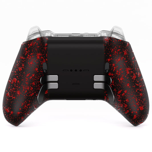 eXtremeRate Replacement Bottom Shell Case for Xbox Elite Series 2 Controller  Textured Red Non-Slip Back Housing Shell  3D Splashing Cover for Xbox Elite Series 2 Core Wireless Controller Model 1797