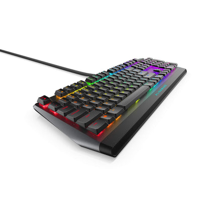 Alienware Low-Profile RGB Gaming Keyboard AW510K - Cherry MX Red, Dark Side of the Moon, Aluminum, Media Controls, USB Passthrough