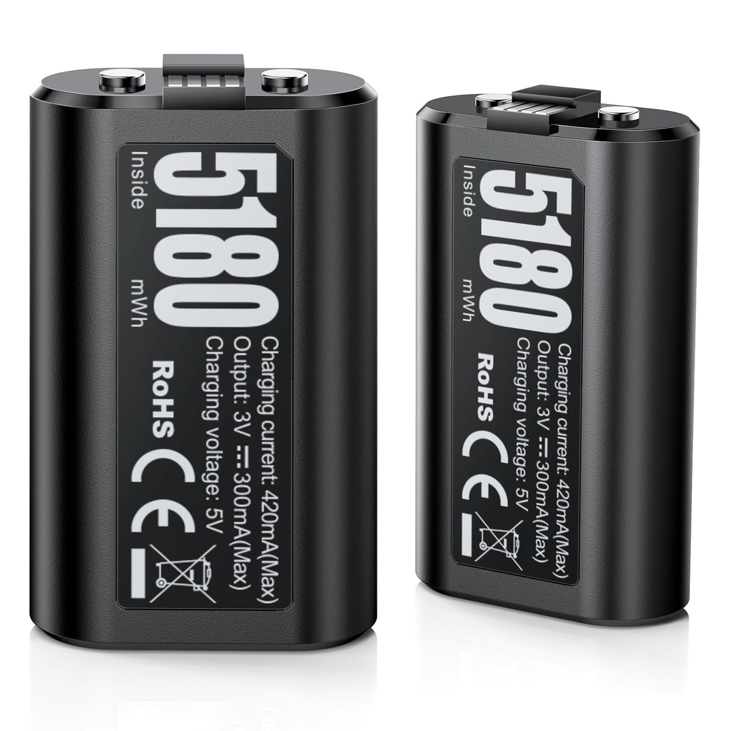 MENEEA Rechargeable Battery Pack for Xbox Series X/S  2 Pack 5180mWh Large Capacity Xbox Controller Battery Pack  Fast Charging Battery Pack (Includes 2 Batteries Only)