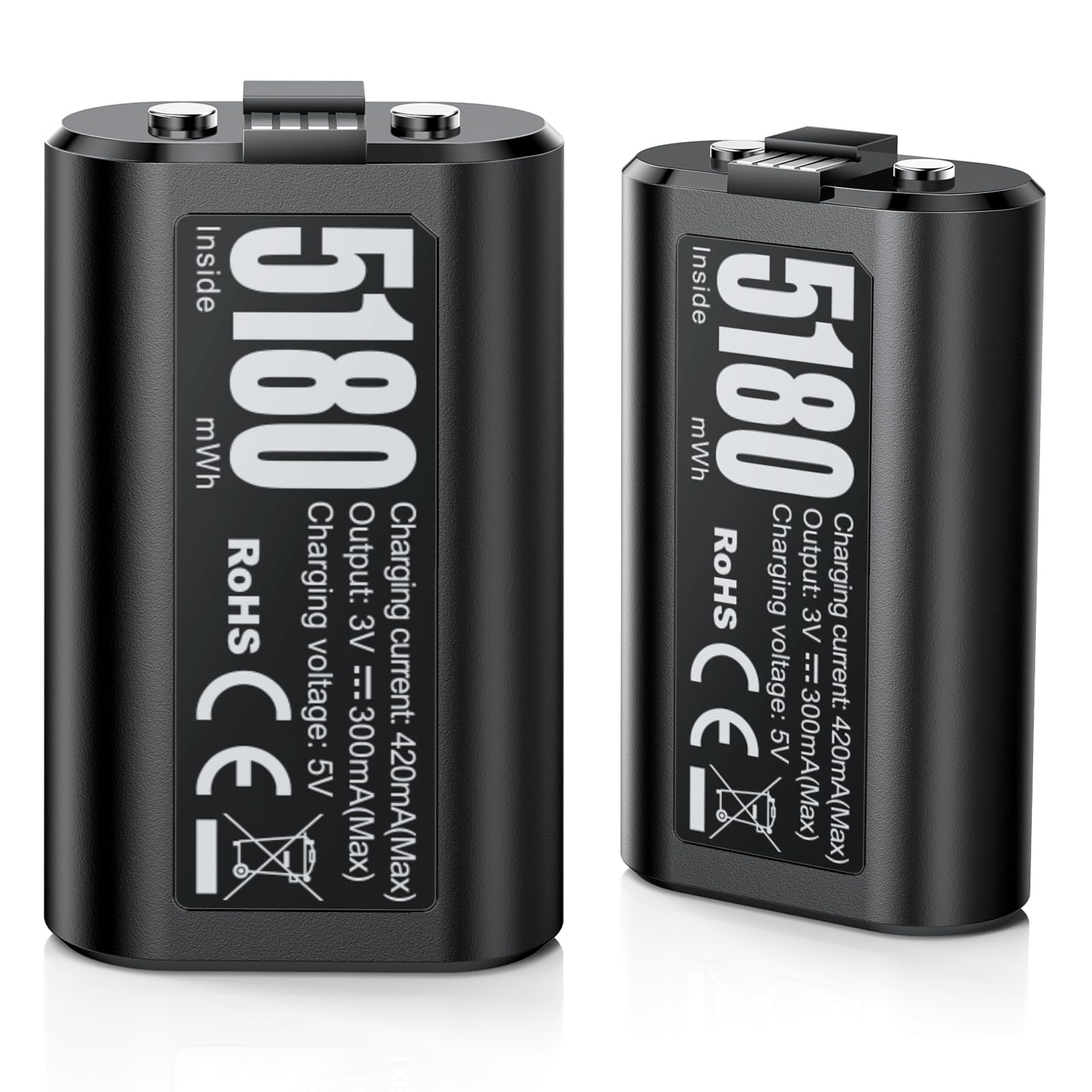 MENEEA Rechargeable Battery Pack for Xbox Series X/S  2 Pack 5180mWh Large Capacity Xbox Controller Battery Pack  Fast Charging Battery Pack (Includes 2 Batteries Only)