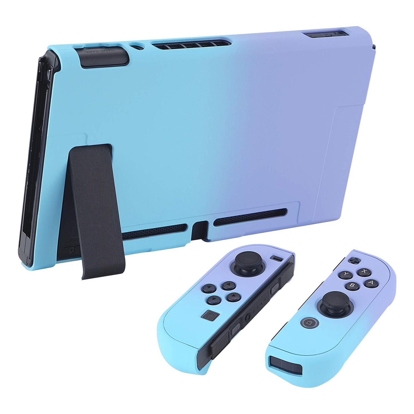 eXtremeRate PlayVital Back Cover for Nintendo Switch - Hard Shell, Soft Touch, Gradient Violet Blue, Model NTP329