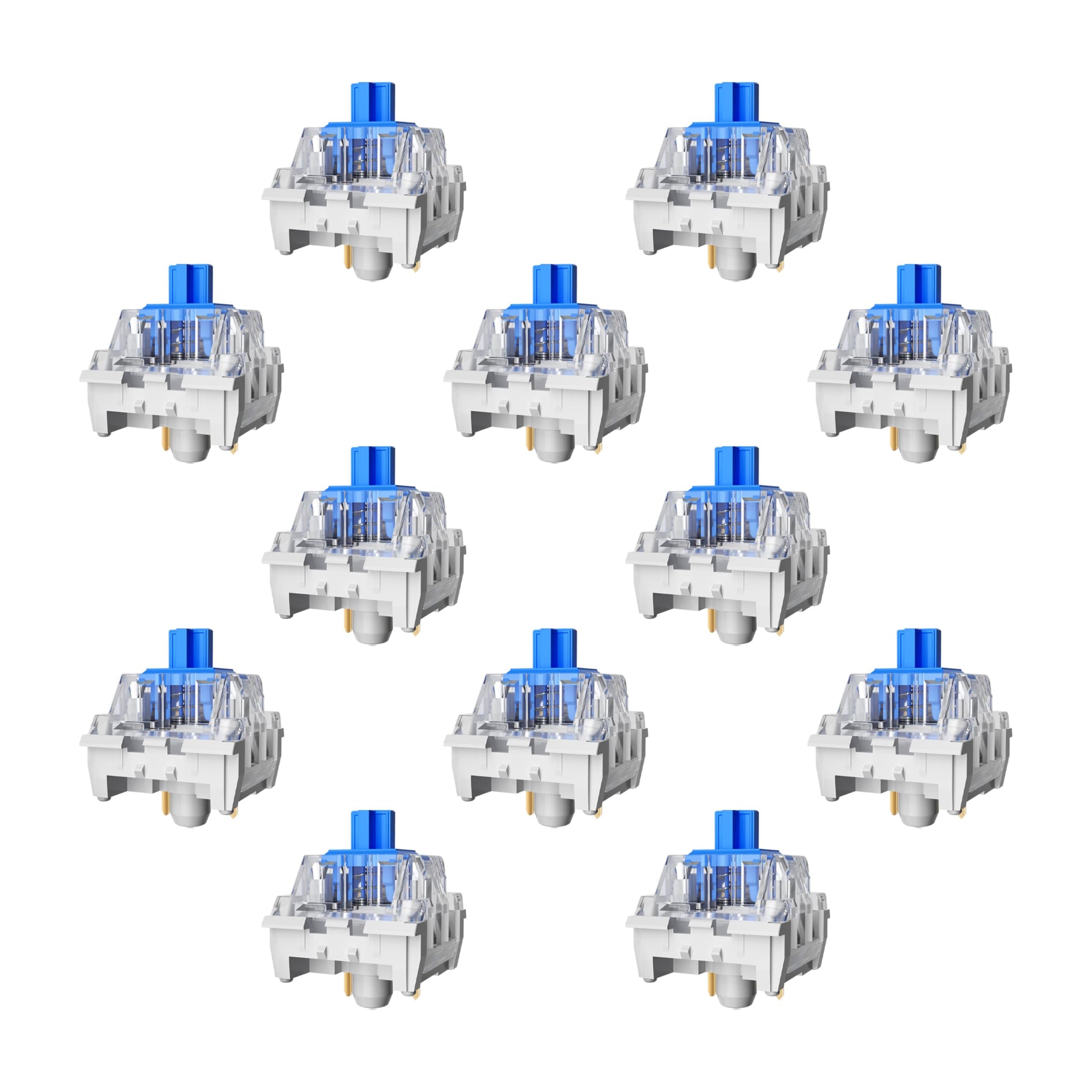 Zhouwang Blue Switch 3 Pin Mechanical Keyboard Switches Dustproof Accurate Typing Clicky Tactile Feel for DIY Gaming Keyboard with 1 Kailh Box White Pro Switches(35+1Pcs)