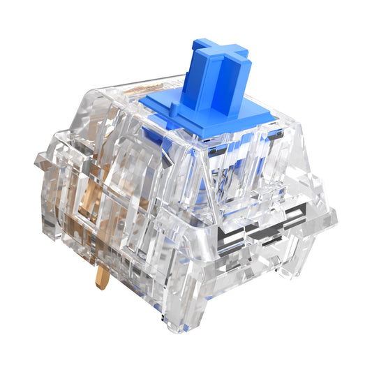 Zhouwang 88Pcs Crystal Blue Switches  2Pcs Kailh Box Switches  Dustproof and Waterproof  Strong Tactile Feedback with Crisp Click Sound  Suitable for MX Gaming Mechanical Keyboards (90Pcs)