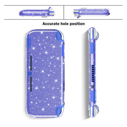 DLseego Switch Lite Case - Purple Glitter TPU Cover, Shock-Absorbing, Anti-Scratch, Model AB1416-N, Cute Sparkle for 2019 Version