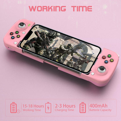 Joso Mobile Gaming Controller for iPhone/Android - Wireless Gamepad, Ergonomic Design, Pink, Model BSP-D3