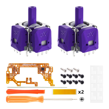 eXtremeRate eXhall Hall Effect Thumbstick Kit for PS5 Controller - 120gf, Purple, Model HMRPF002