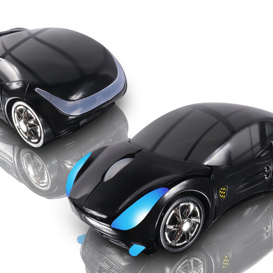 elec Space Wireless Mouse  2.4GHz Car Wireless Mouse Cool 3D Sport Ergonomic Optical Cordless Mice with USB Receiver for PC Laptop Computer Women Small Hands (Black)