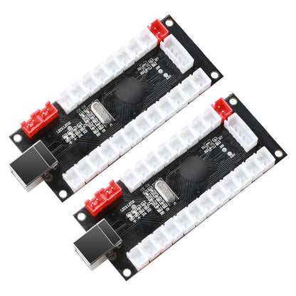 Guwarry 2-Player Zero Delay USB Encoder for HAPP Joysticks, 5V Power Output, Black, Compatible with PC, MAME, Raspberry Pi, Arcade1Up