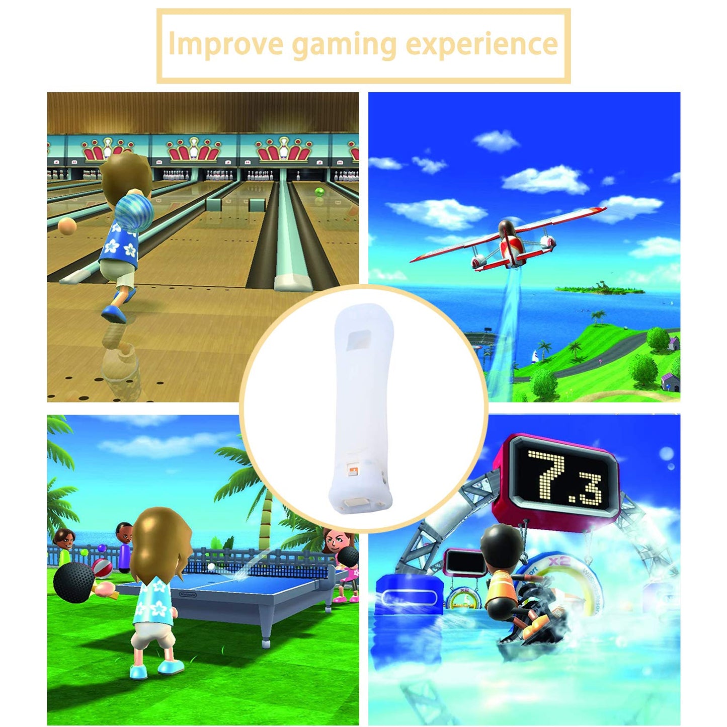 DTOL Wii Motion Plus Remote Attachment - White 2 Pack Sensor Controllers