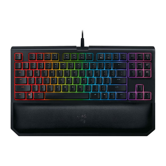 Razer BlackWidow TE Chroma v2 TKL Mechanical Gaming Keyboard - Orange Switches, RGB Lighting, Wrist Rest, Black