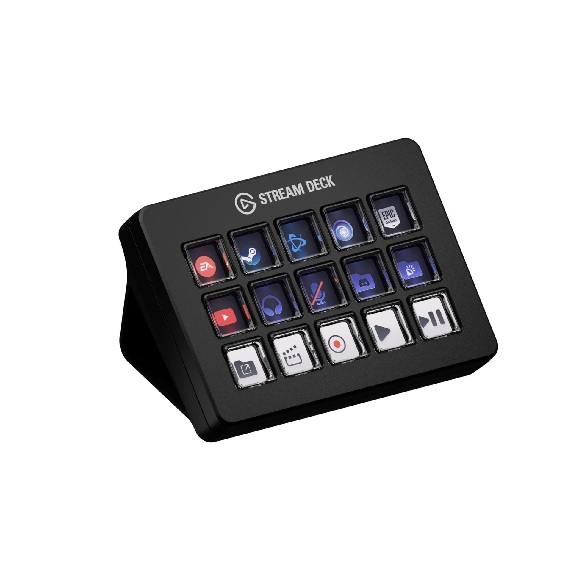 Elgato Stream Deck Workflow Controller with Customizable Macro Keys, Black, Model 20GBL9901, Compatible with OBS, Twitch, Discord, Teams, Photoshop