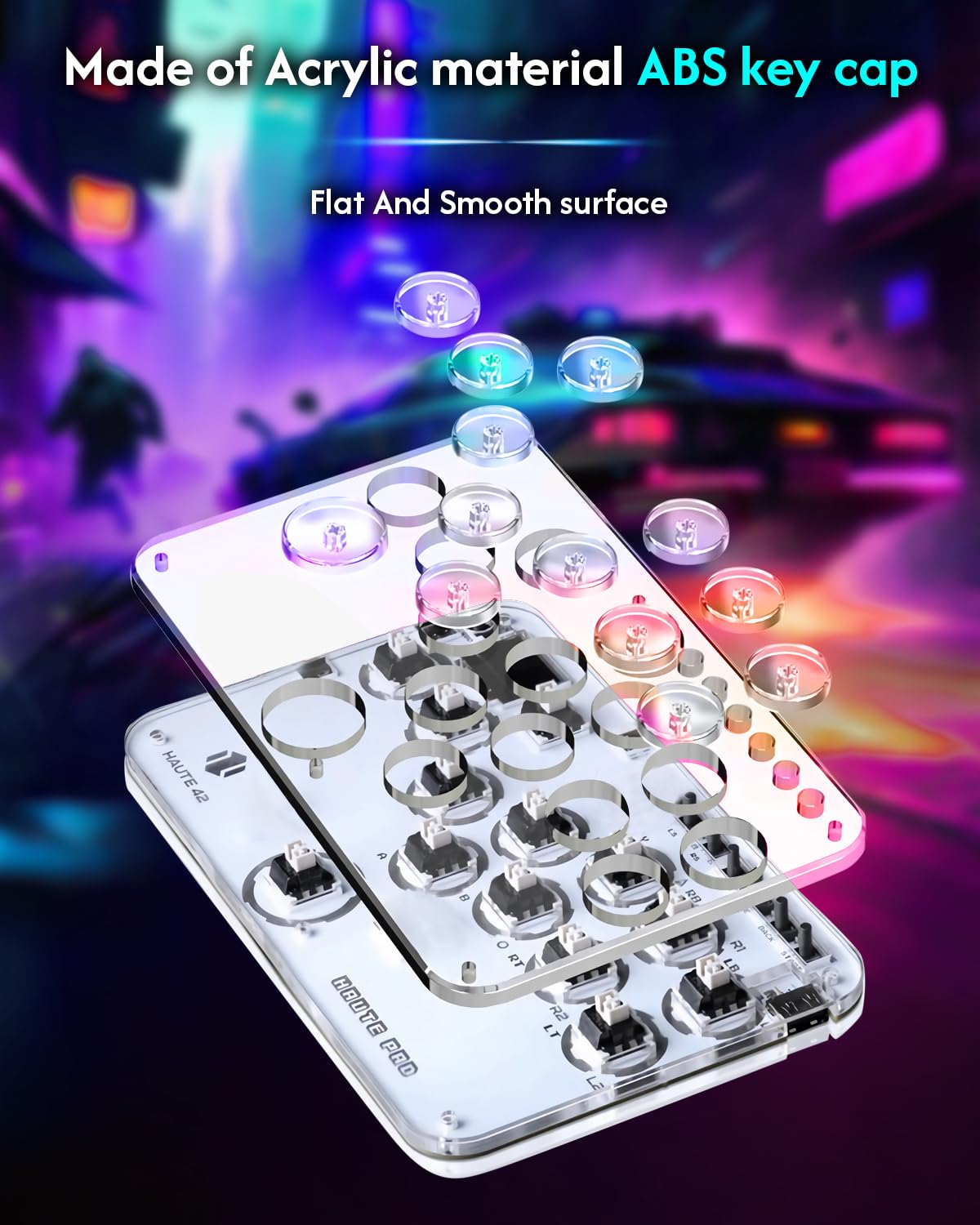 Sehawei Haute42 Arcade Stick - 13 Keys, Custom RGB & Turbo Functions, G13 Model - Compatible with PC, PS3/PS4, Switch, Steam