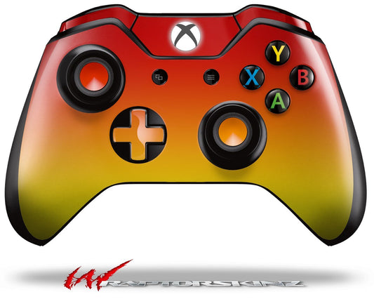 WraptorSkinz Decal Style Vinyl Skin Wrap compatible with XBOX One Original Wireless Controller Smooth Fades Yellow Red - (CONTRO