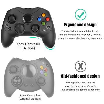Yioone Xbox Controller Replacement - S-Type Classic Controller for Original Xbox Console - Black