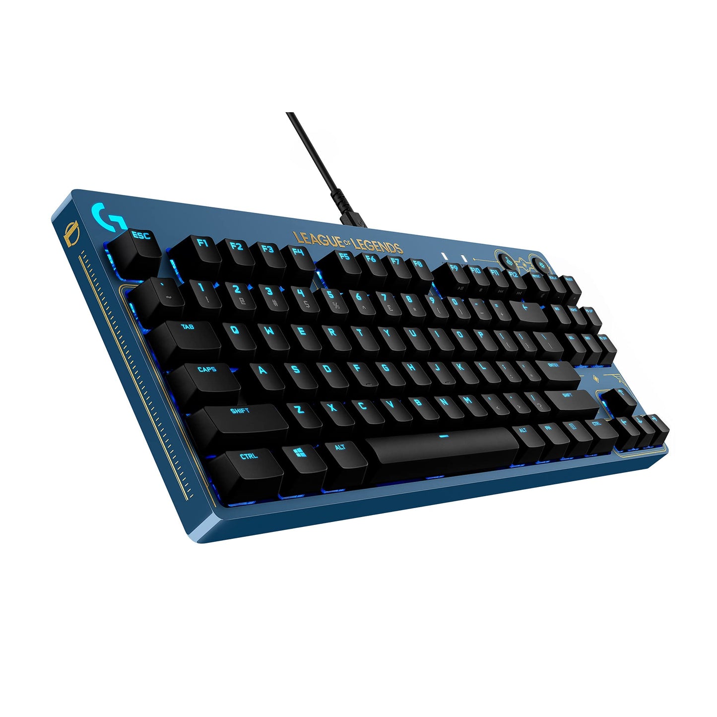 Logitech G PRO Mechanical Gaming Keyboard - Ultra-Portable Tenkeyless Design, Detachable USB Cable, LIGHTSYNC RGB Backlit Keys, 