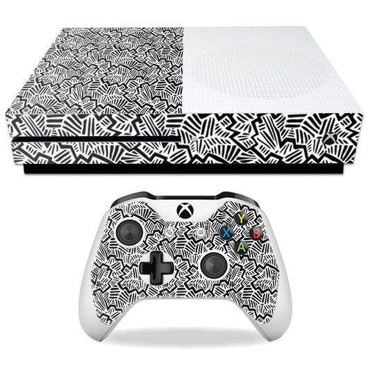 MightySkins Skin Compatible with Microsoft Xbox One S - Abstract Black | Protective, Durable, and Unique Vinyl Decal wrap Cover 