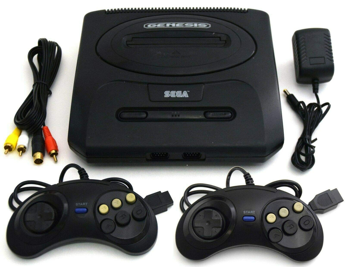 SEGA Genesis 2 Slim MK-1631 Video Game System Bundle with TWO Controllers Classic 2nd Generation (refurbished)