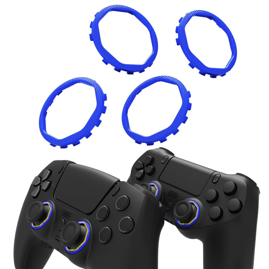 Redesigned Octagonal Gated Sticks Accent Rings for eXtremeRate Luna Shell for PS5 Controller  Replacement Accessory for eXtremeRate Ghost Shell for PS4 Controller - Not for Standard Faceplate - Blue