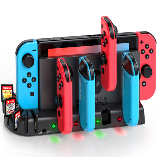 Switch Controller Charging Dock Station Compatible with Nintendo Switch Accessories & OLED Model Joycons  KDD Switch Controller Charger Docking Station with Upgraded 8 Switch Games