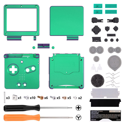 IPS Ready Upgraded eXtremeRate Chameleon Green Purple Custom Replacement Housing Shell for Gameboy Advance SP GBA SP - Compatible with Both IPS & Standard LCD - Console & Screen NOT Included