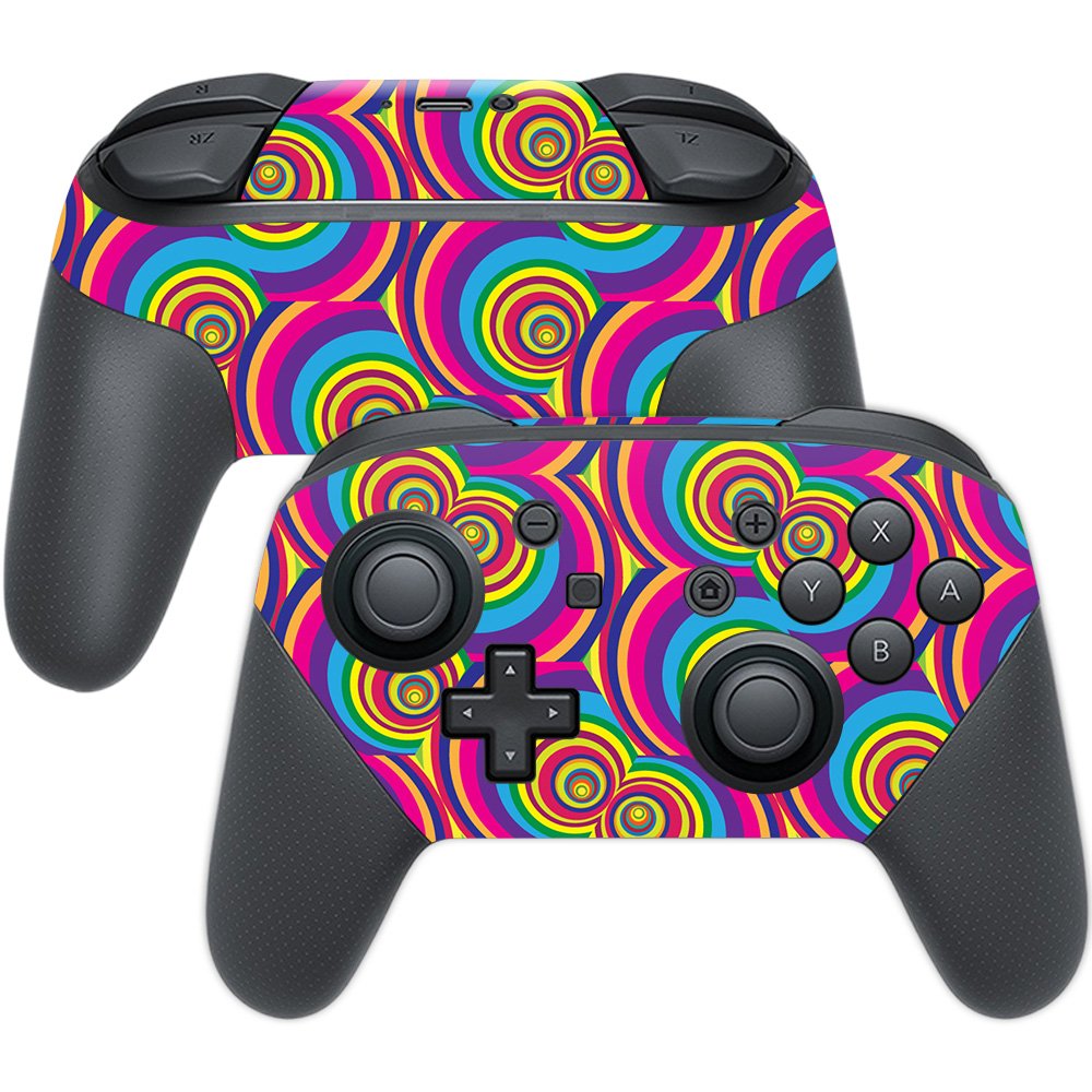 MightySkins Skin Compatible with Nintendo Switch Pro Controller - Groovy 60s | Protective, Durable, and Unique Vinyl Decal wrap 