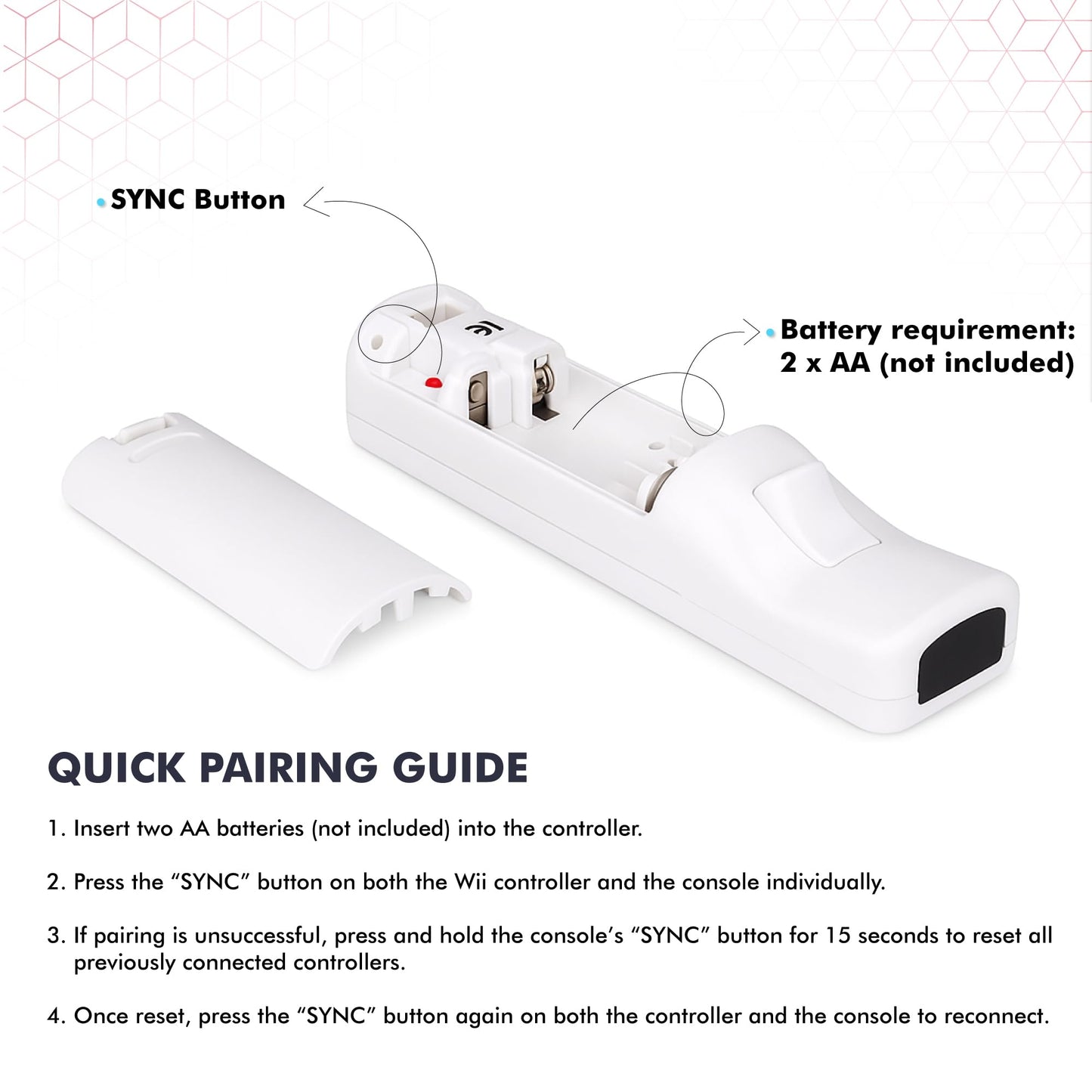 Digital Dynasty Wii Controller 2 Pack with Nunchucks - Compatible with Nintendo Wii & Wii U - White