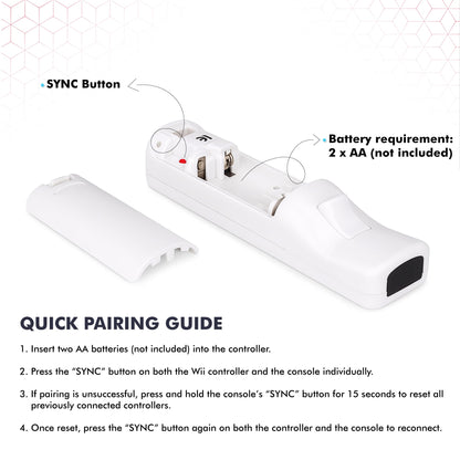 Digital Dynasty Wii Controller 2 Pack with Nunchucks - Compatible with Nintendo Wii & Wii U - White