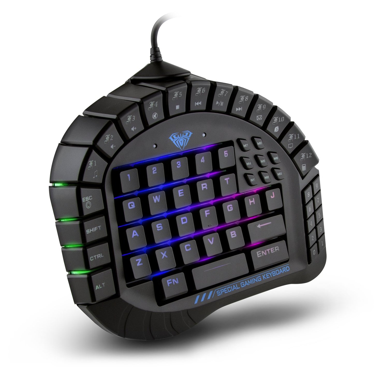 AULA Excalibur One-Handed Mechanical Gaming Keyboard, Blue Switches, RGB Backlit, 9.7 Inch, Model 109R