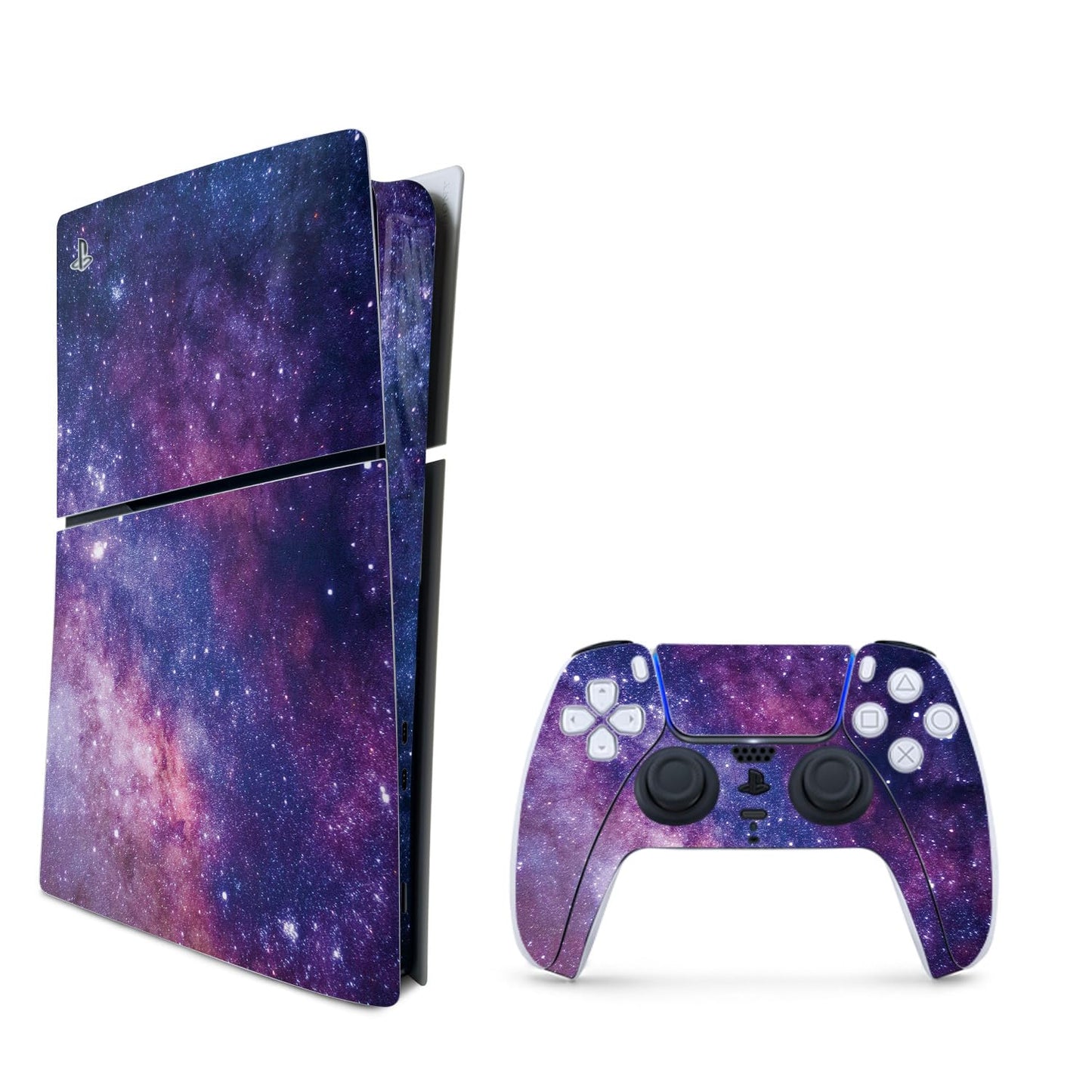 MightySkins Skin Compatible with PlayStation 5 Slim Digital Edition Bundle - Violet Stars | Protective  Durable  and Unique Vinyl Decal wrap Cover | Easy to Apply | Made in The USA