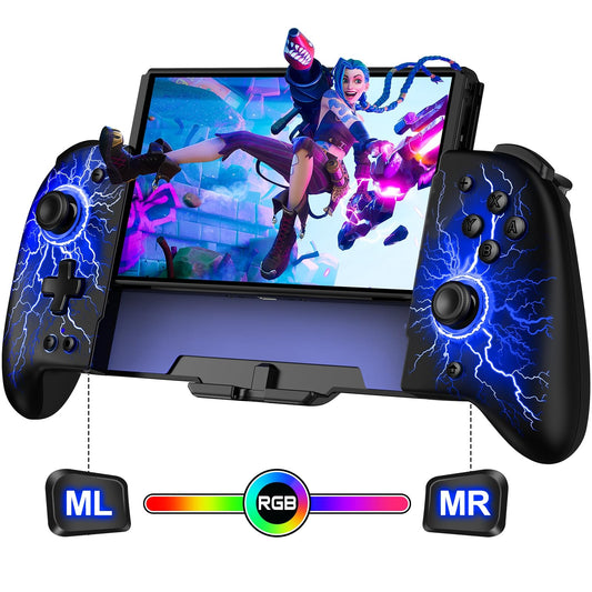 Switch Controllers for Nintendo Switch/OLED, Hall Effect Switch Full-Size Ergonomic Controller for Handheld Mode, One-Piece Joyp